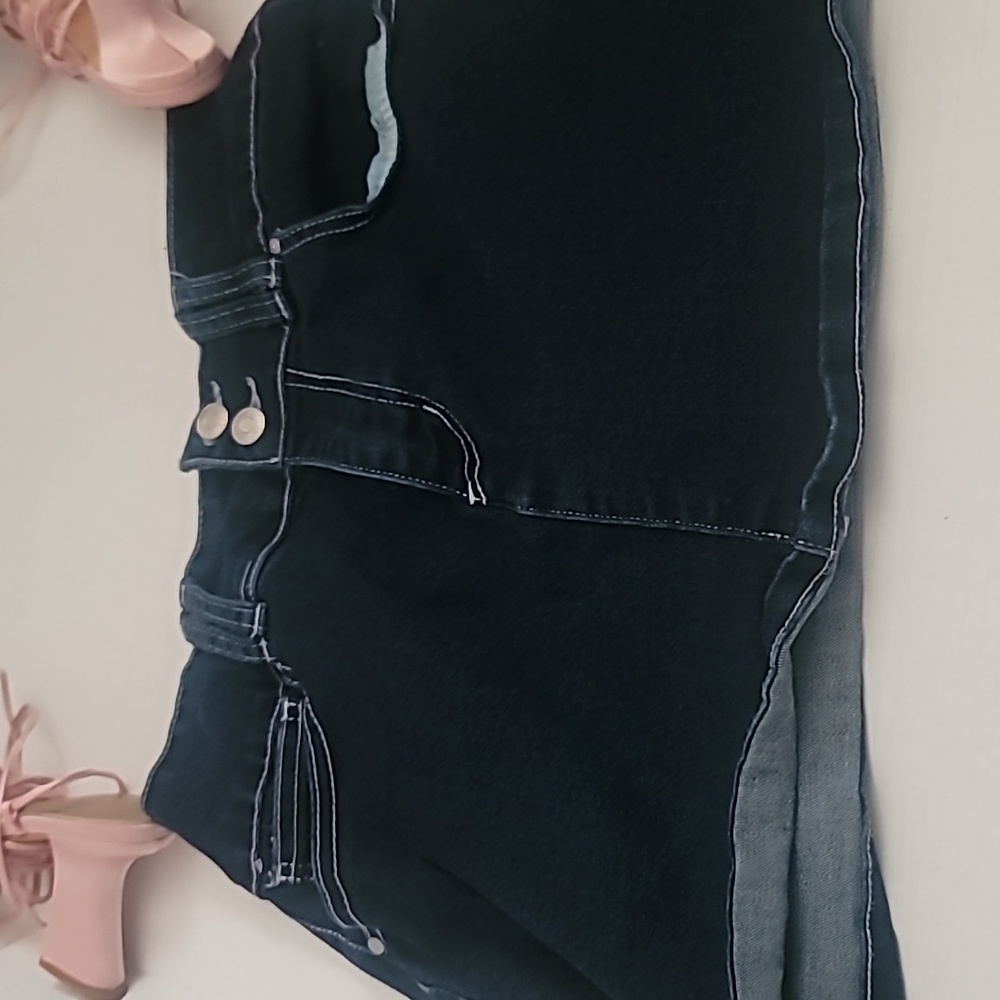 Refuge Dark Blue Denim Mini skirt in Large